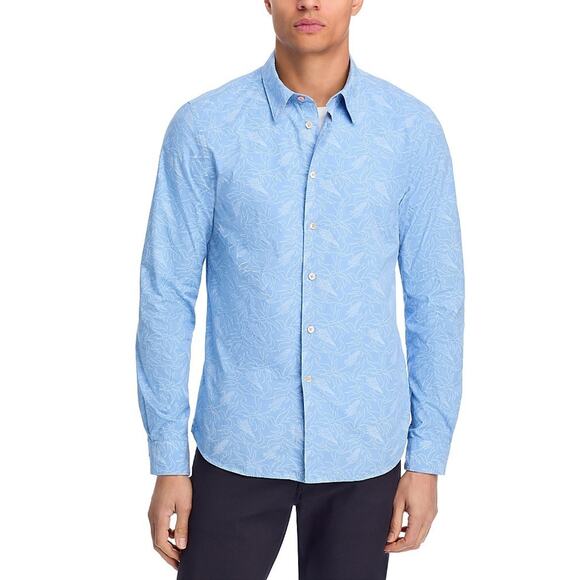 PS Paul Smith Men Printed Long Sleeve Shirt Blue Size XL 0708 - Picture 1 of 4
